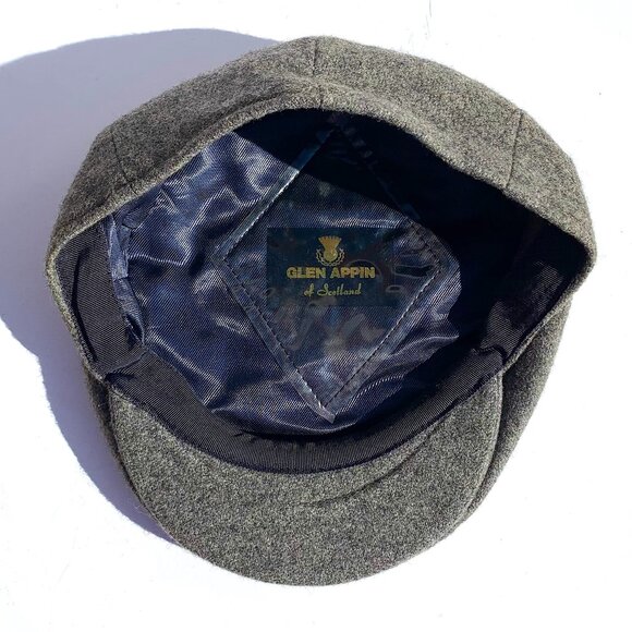 Vintage Glen Appin of Scotland Classic Gray Wool Newsboy Flat Cap Men’s XL - Picture 6 of 8